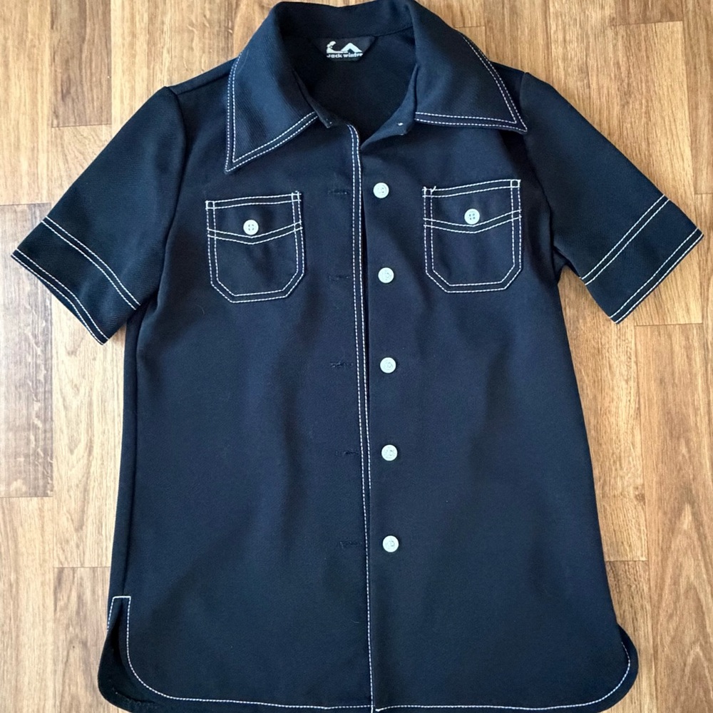 Women's Jack Winter Black Polyester Short-Sleeve
